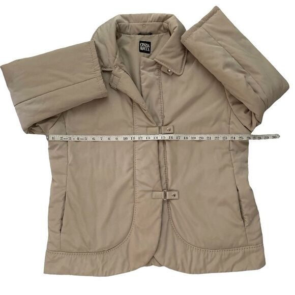 Cinzia Rocca Cream Color Winter Coat Jacket - Removable Fur Collar Size 18 - Picture 7 of 14